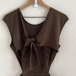 ZARA Woman Dark Green Open Back Wide Leg Jumpsuit XS Photo 3