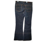 Just USA Vtg Y2K Retro 2000 Flare Jeans Juniors Size 3/28 Dark Wash Panel Detail Photo 4