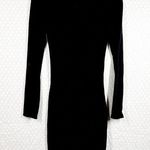Helmut Lang Black Long Sleeve Knit Bodycon Dress Photo 0