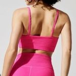 Carbon 38 Jacquard Sweetheart Bra in Neon pink with High Rise 7/8 Leggings NWOT S Photo 9