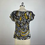 Trina Turk  Pattern Ruffle Cap Sleeve Blouse Photo 4
