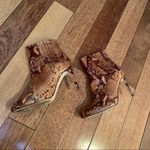 ZARA | High Heeled Snake Booties 36 Tan Brown Photo 2