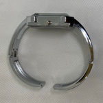 Women silver tone cuff bangle bracelet watch 20mm rhinestones 6.5” running Photo 5
