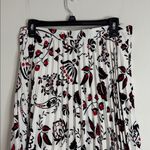 Talbots  Black/Red Floral Pleated Midi A-Line Full Flowy Paisley Skirt size 8 Photo 3