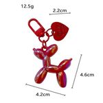 NEW Pink Balloon Dog Keychain Heart Charm Keyring Cute Y2K Photo 7