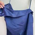 Eliza J Navy Shimmery One Shoulder Ruffle Mini Shift Dress Formal 18W Photo 5