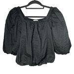 AYR  The Midsummer Top Black Women's Small Cotton Puff Half Sleeve Blouse Classic Photo 1