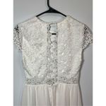 Francesca's Women's Open Back Lace Lined Cap Sleeve Mini Dress White Size XS Photo 7