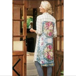 Soft Surroundings Soft Surroundings Gardenside Windowpane Cream Floral Tunic Shirt Dress XS Photo 1