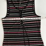 White House | Black Market  fitted striped lace up tank top with grommets Photo 10