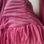 Fiestar Chic Pink Ruched Crop Top Photo 2