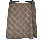 Karen Kane  Bias Cut Glen Plaid Skirt Tan Brown size Large Elastic Waist Pull On Photo 7