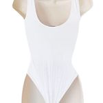 ZARA  White Sleeveless Rounded Neckline One Piece Bodysuit ~ Women's Size MEDIUM Photo 1