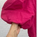 Marc New York Linen Cropped Top Size M Hot Pink Puff Sleeve Photo 10