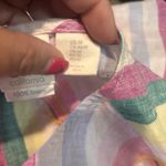 C&C California  100% Linen Rainbow Stripe Short Sleeve Blouse Top Size M Photo 5