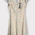 New. Lulus Strike a Posie Backless Floral Print Skater Dress Yellow Size XS Photo 0