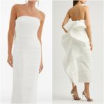 Rebecca Vallance Lily Strapless Ruched Midi Dress Ivory US 10 UK 14 White Photo 2