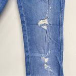ZARA  Blue Distressed Raw Hem High Rise Skinny Jeans Womens 00 Zip Fly Classic Photo 1