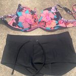 SO  Floral Bikini Top and Black Bottoms Photo 0