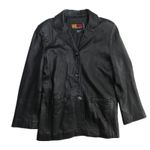 90s Vintage New York Classics Black Vintage Leather Jacket Women's Medium Biker Photo 3