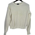 J.Crew  Wool Blend Cable Knit Relaxed Fit Long Sleeve Crew Neck Sweater XS Cream Photo 13