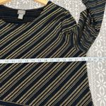 Chico's  Traveler's Knit Tunic Top Long Sleeve Black Gold Shimmer Size XL Chico 3 Photo 5