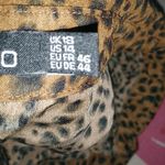 Boohoo 14 Shirt Dress Long Sleeved Tan Leopard Print Plus Photo 9