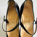 Christian Louboutin Zeppa Peep Toe Mary Jane Pumps Black Leather Size 40 5" Heel Photo 4
