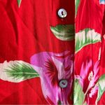 Notations Vintage  sleeveless collared button up dress size medium floral red Photo 6