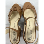Womans Ruiee Strappy Platform Sandals 9 Brown Open Toe Buckle Block Heel Photo 5