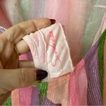 Sundress Mahina Long Cape Sleeve Metallic Striped Mini Dress XS Pink Photo 6