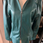 Andrew Marc Mark New York green faux leather jacket with pocket size large NWT Photo 0