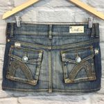 O'Neill Juniors Distressed Washed Denim Flap Button Pocket Mini Skirt.Size 3 Photo 3