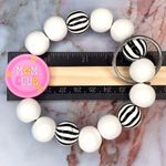 Mom Club Retro Pink Charm Keychain Wristlet Photo 3