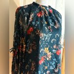 Kensie Floral Blouse in Color Alpine Green with statement sleeves Size Small NWT Photo 2