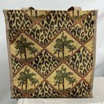Behringer Palm Tree Leopard Print Nylon Tote Bag w/matching Small Coin Purse Photo 1