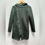 Betsey Johnson  Performance Neoprene Hooded Jacket 
Asymmetrical Zipper Green S Photo 1
