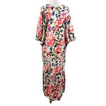 Ginger Abstract LagenLook Kaftan Kimono Maxi Dress Small Medium Art to Wear Red Photo 3