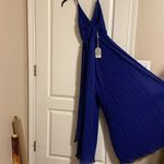 NWT Beyond Words Royal Blue Pleated Open Back Jumpsuit Sz XS Photo 1