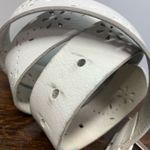 Faded Glory  100%  white leather eyelet size large women's belt Photo 2