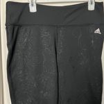 Adidas Climalite Black Embossed Floral Leggings Size XL Photo 1