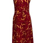 Vintage Y2k 90d Darian Orange Floral Midi Dress Fairy Forest Coastal Beach 14P Red Photo 0