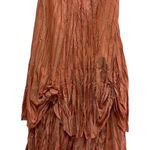 Vintage GoGo Fashion Skirt Layered Ruffle Rosette Detail Coral Peach Formal Orange Size L Photo 0