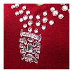 Global Chic by IMAN Touch of Cashmere Red Sweater / Tunic with jeweled neckline. Size XS Photo 3