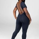 Stript Black Iman Scoop Back Short Sleeve Bodysuit Size XL Made in LA USA Photo 1