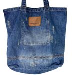 American Eagle  Denim Tote Bag Distressed Logo New Photo 5