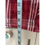 st. john's bay  Red/White Plaid‎ Short Puff Sleeve Button Up Blouse Size XL Photo 2