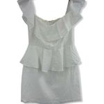 Amanda Uprichard White Peplum Off Shoulder Dress Photo 3