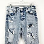 KANCAN Stone Washed Intentionally Ripped Distressed High Rise Mom Jeans Size 27 Blue Photo 10