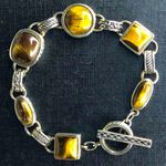BARSE Sterling Silver Tigers Eyes Cabochon Toggle Bracelet Photo 11